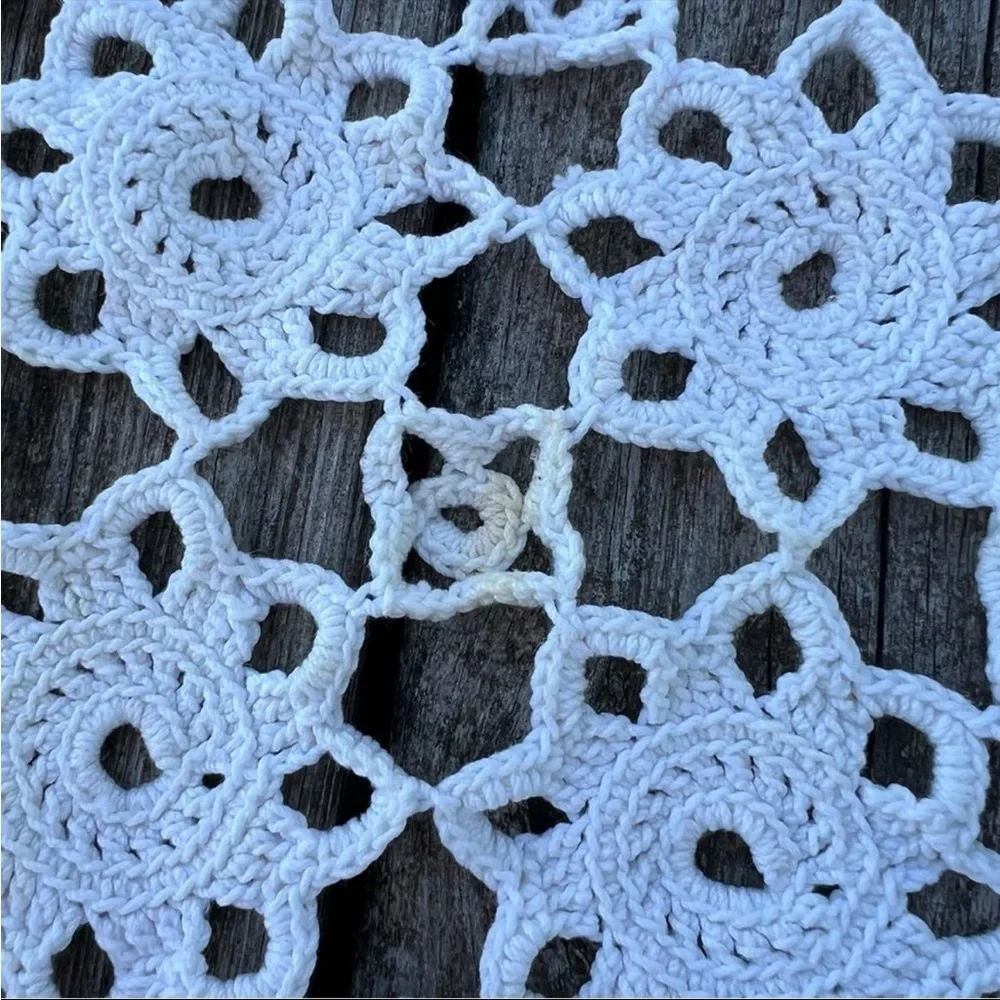 Crochet Doily Blanket Afghan Throw Topper Cottagecore Farmhouse